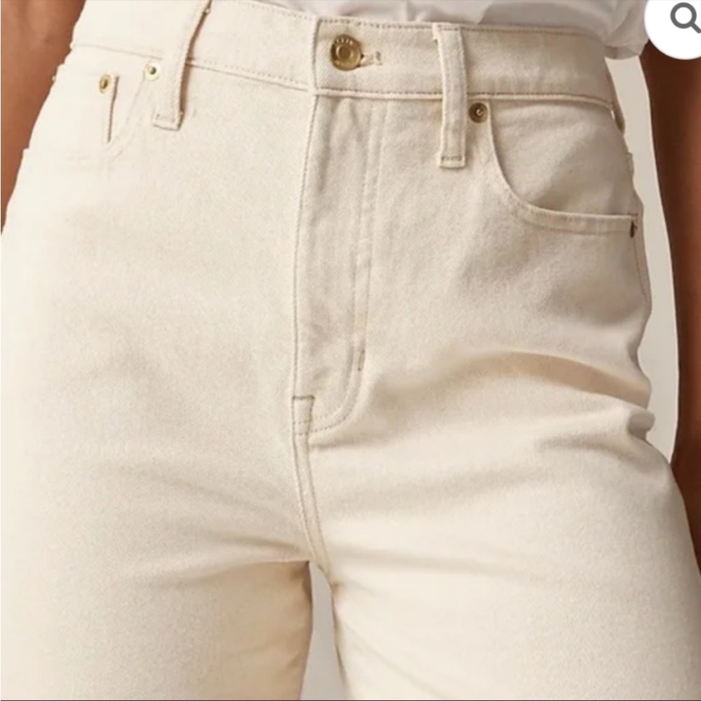 J Crew Full-Length Classic Straight Jeans in Ecru